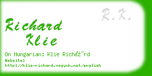 richard klie business card